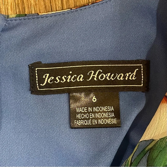 Jessica Howard Women’s Maxi Dress Sz 6 Blue Floral Boho Feminine Whimsical Flowy - Picture 7 of 12